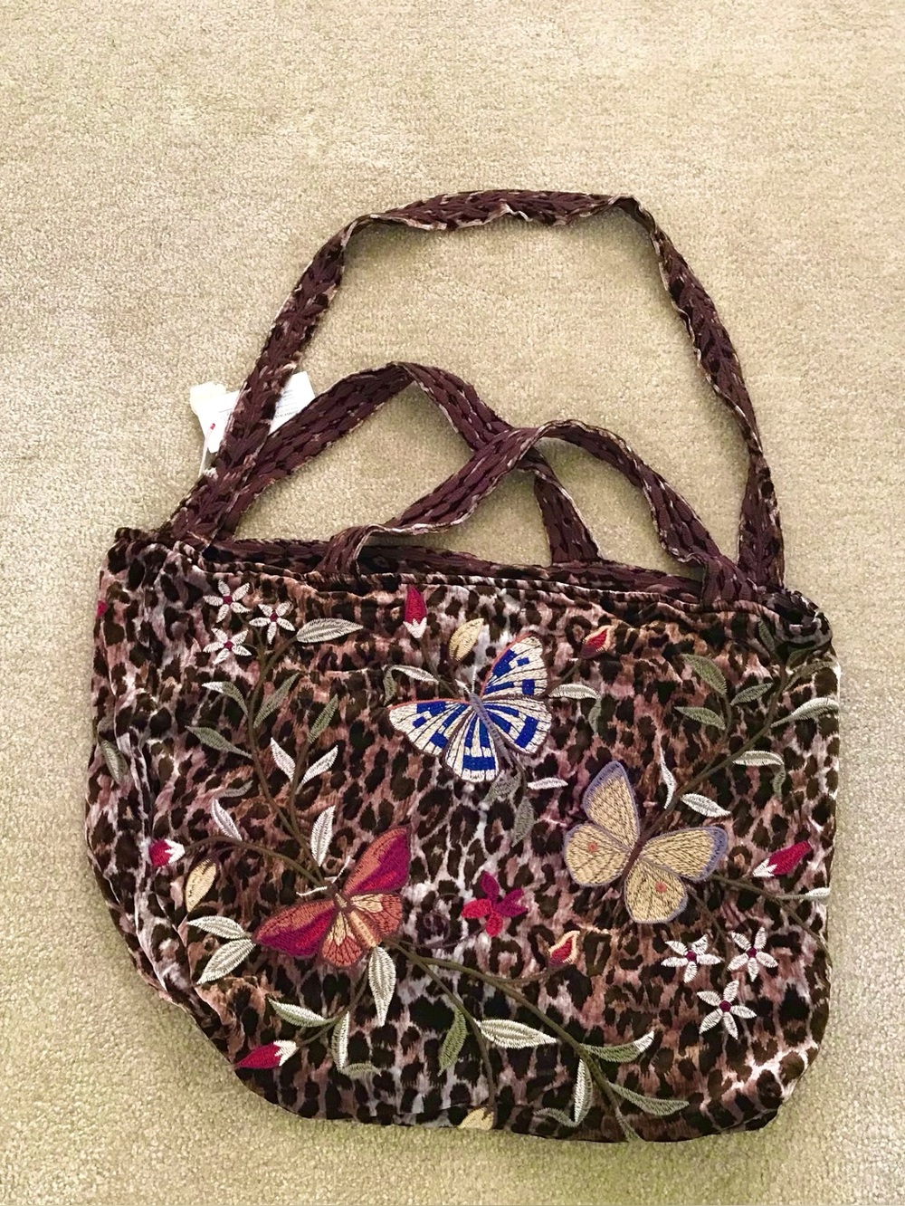 Johnny Was Boho Chic Penelope Velvet Tote Bag, NWT - Picture 2 of 7